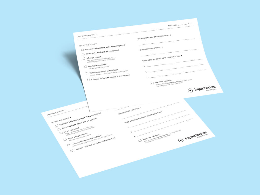 Impact Society daily review template